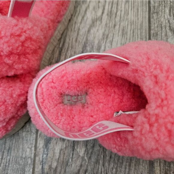 UGG Pink Adjustable Slide Sandals Oh Fluffita - Picture 6 of 14